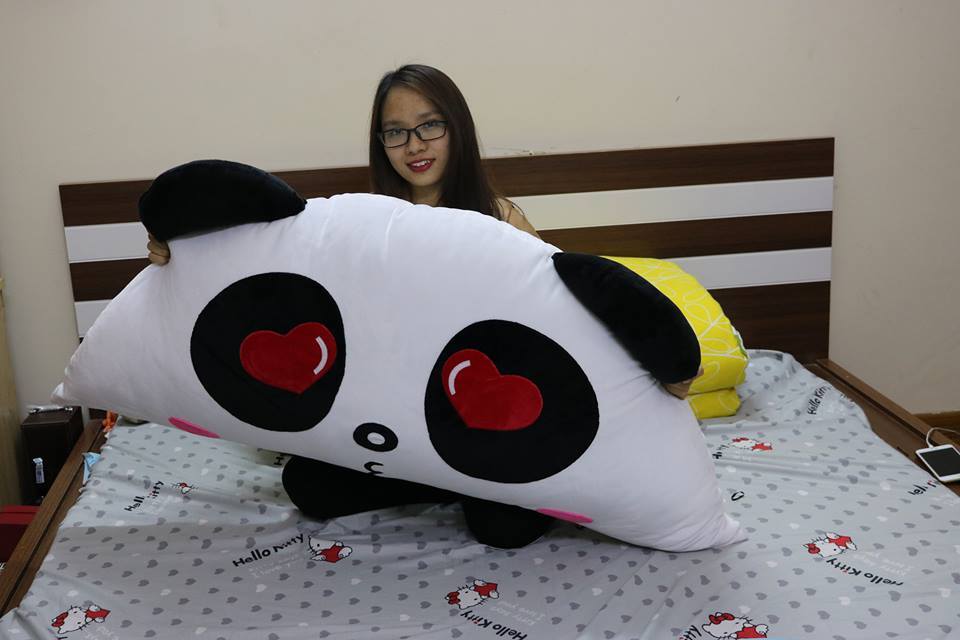 Gối tựa đầu giường hình thú Panda Love GĐG09
