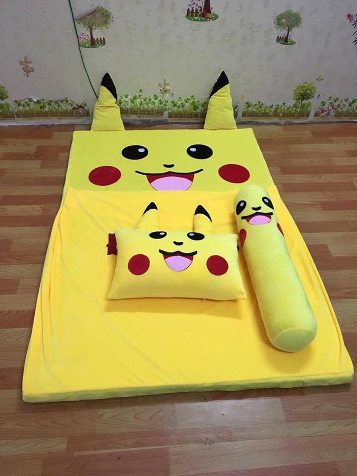 Nệm hình thú ruột cao su 3cm hình Pikachu 